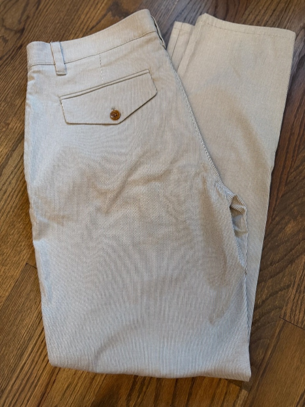 Bonobos Slim Fit Men’s 33x30 Brown White Pinstripe Chino Pants